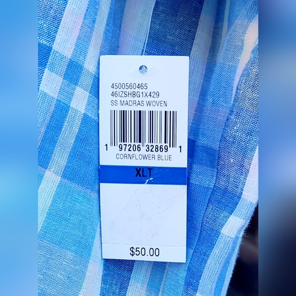 NWT - IZOD Men's Big & Tall Classic Fit Shirt - Cornflower Blue - Size XLT - Picture 7 of 16